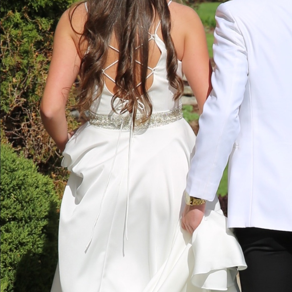 Tiffany White Prom Dress - Picture 3 of 6